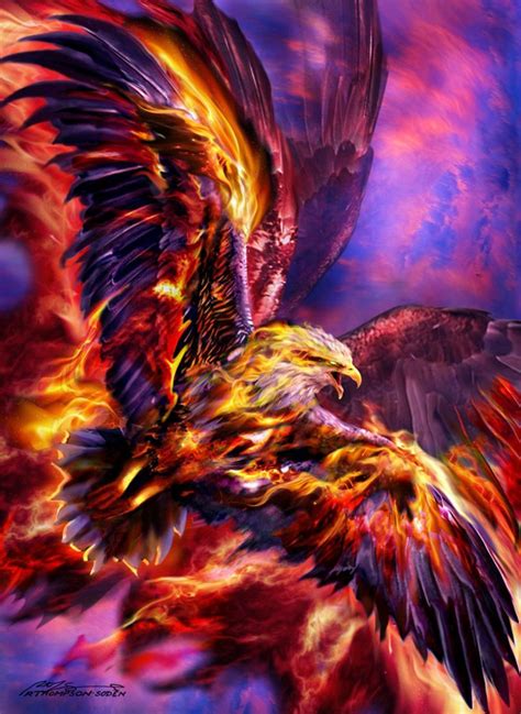 Phoenix Rising By Ruth Thompson Fantasy Creatures Mythical Creatures