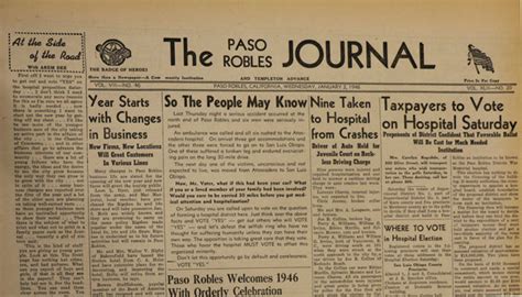 Looking Back Paso Robles Welcomes 1946 With Orderly Celebration Paso