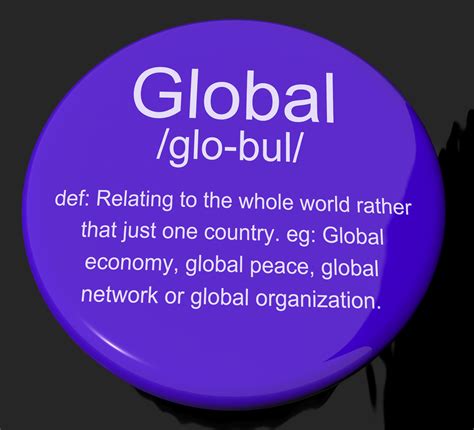 Free photo: Global Definition Button Showing Worldwide International Or ...