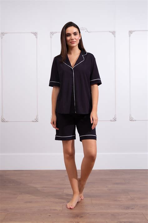 Kadın Büyük Beden Şortlu Pijama Takımı 65325 Siyah