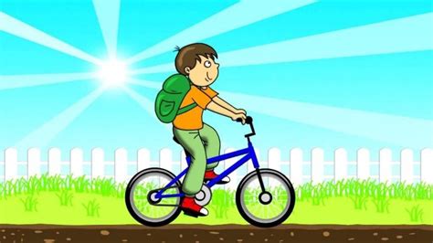 Gambar Anak Naik Sepeda Kartun