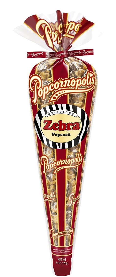 Popcornopolis Zebra Popcorn Cone 8oz