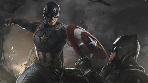 Captain America Vs Batman 4k Wallpaperhd Superheroes Wallpapers4k