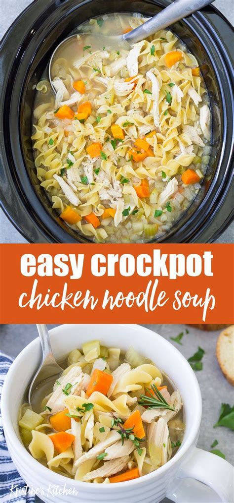 This recipe falls on my list of deceivingly impressive because it's so easy but will have you feeling like a pro chef! Crock pot Chicken Noodle Soup - the BEST easy homemade chicken noodle s… in 2020 (With images ...