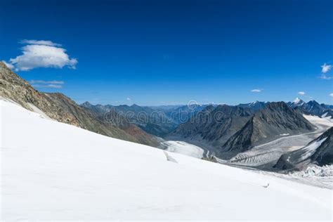 View To The Mensu Glacier Belukha Mountain Area Altai Russia Stock