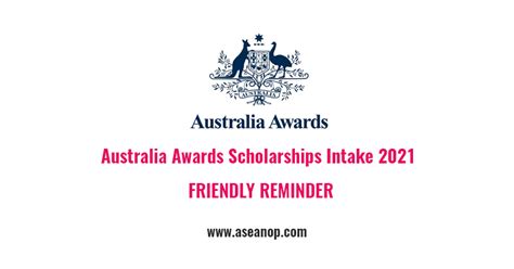 Australia Awards Scholarships Intake 2021 Friendly Reminder Asean