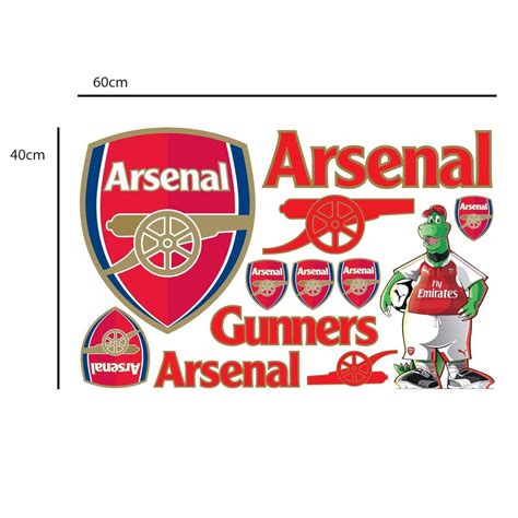 Official Arsenal Football Club Wall Sticker Arsenal Decal Set Vinyl