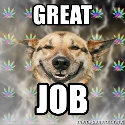 The best memes from instagram, facebook, vine, and twitter about great job meme. great job - Stoner Dog | Meme Generator
