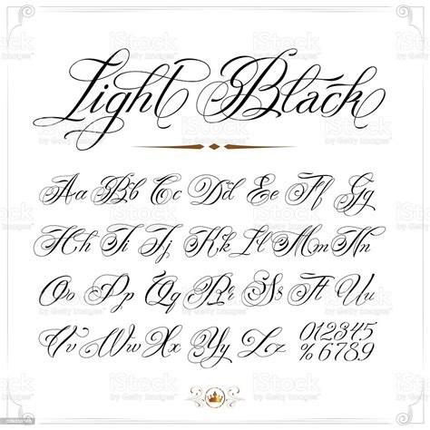 Light Tattoo Font Stock Illustration Download Image Now Alphabet