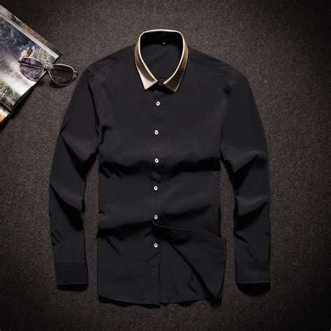 Black And Gold Mens Dress Shirt Y Blouses For Plus Size Fashion 20s
