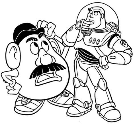 Mr Potato Head And Buzz In Toy Story Coloring Page Download And Print