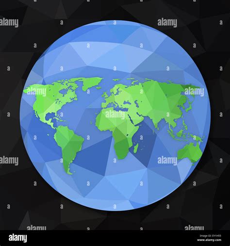 World Globe Map In Polygonal Style Geometric Structure Stock Photo Alamy
