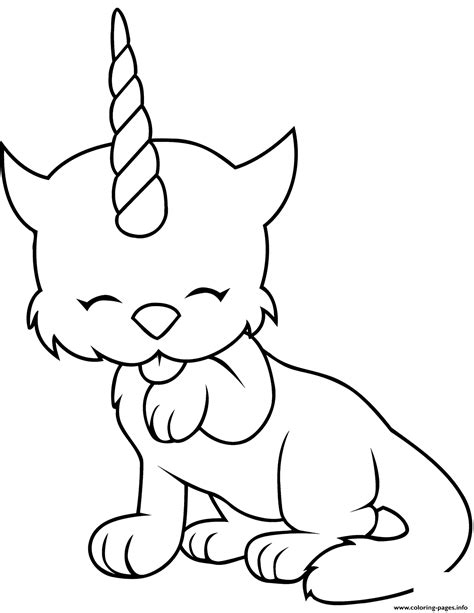 caticorn cat unicorn cute coloring page printable