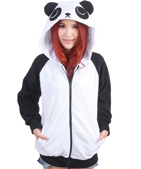 Nice Spring New Panda Hoodie Jacket Lady Animal Hoodie Panda Women