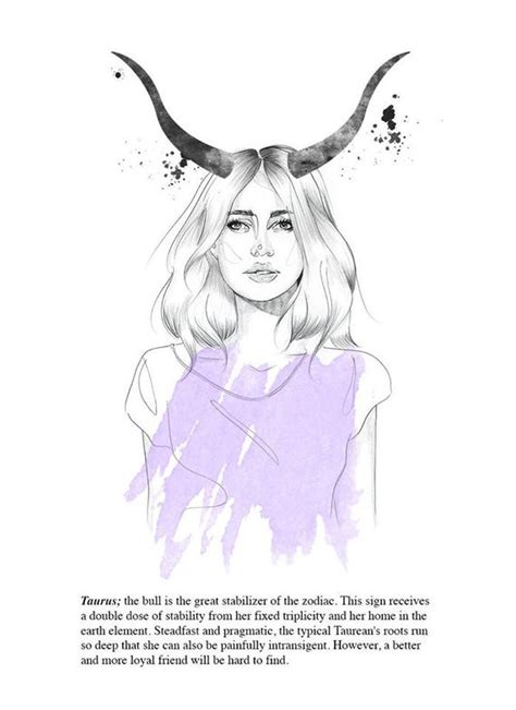 Items Similar To Taurus Astrology Illustration Portrait
