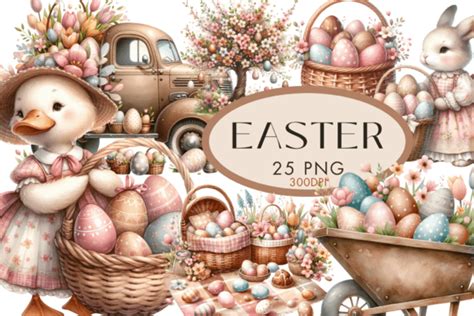 Whimsical Easter Watercolour Clipart Graphic By Watercolour Lilley