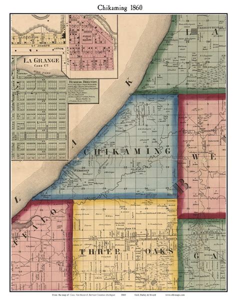 Chikaming 1860 Old Town Map With Homeowner Names Wilkinson Michigan