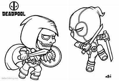 Deadpool Coloring Pages Printable Ghost Fight Against