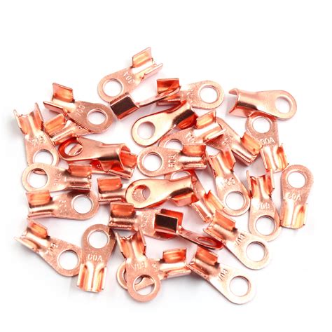 30pcs 60a Copper Ring Terminals Lug Non Insulated Battery Wire
