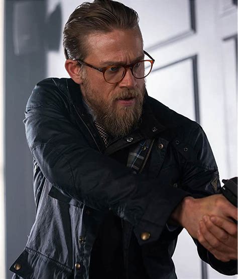 The gentlemen ray trench coat is made up of most refined quality cotton texture with internal delicate, thick lining, and shirt style collar with open front classy looks. Blue Charlie Hunnam The Gentlemen Ray Jacket - HJacket