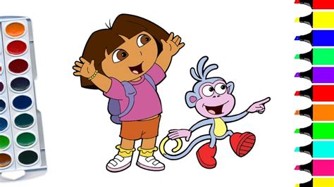 Dora Drawing For Kids How To Draw Dora The Explorer Coloring