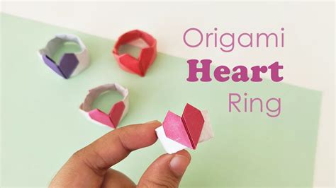 Origami Heart Ring How To Make A Paper Heart Ring For Valentines Day