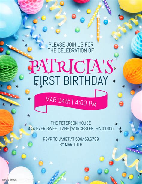 Birthday Party Invitation Postermywall