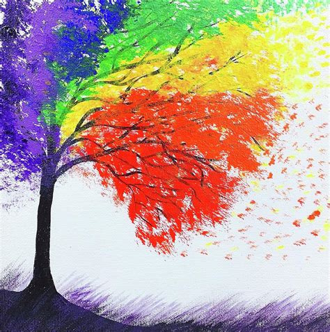 Rainbow Tree Painting By Anna Gledhill
