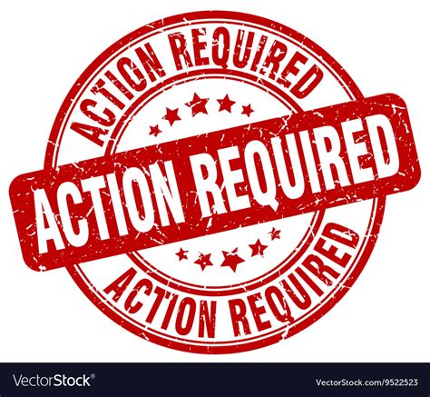 Action Required Stamp Royalty Free Vector Image