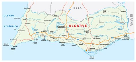 Physical Location Map Of Algarve Mapa Portugal Algarve