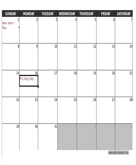 Monthly Task Calendar Karna Martina