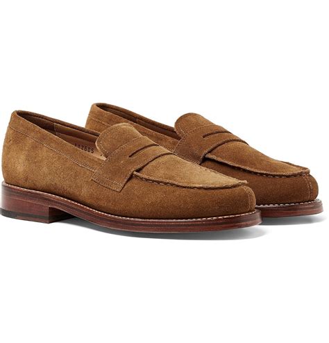 Grenson Peter Brushed Suede Penny Loafers Brown Grenson