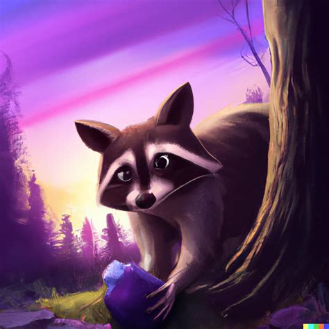 Krea Ai Raccoon With A Blue Sweet Doing A Trade With Auk I