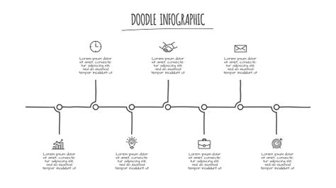 Vetores De Doodle Cronograma Infográfico Com 7 Opções Ícones Desenhados