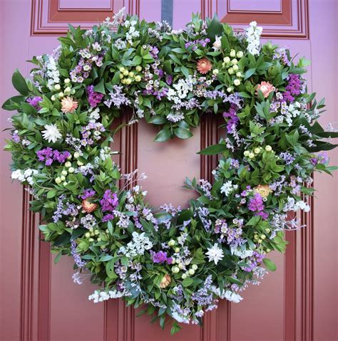 Valentines Day Heart Wreaths For Door Fresh Greens And Flowers