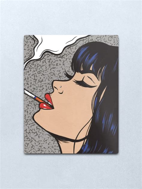 Smoking Comic Pop Art Girl Metal Print For Sale By Turddemon Redbubble