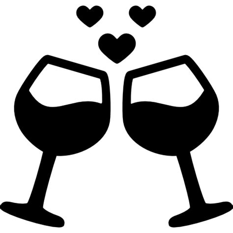 Free Icon Wine Glasses With Hearts