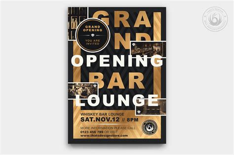 Grand Opening Flyers Psd Announcement Invitations Gold Luxury Events