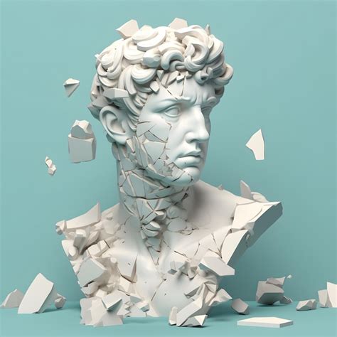 Premium Ai Image 3d Style White Marble Bust Of Male Classical