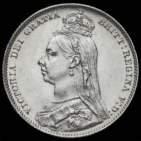 1890 Queen Victoria Jubilee Head Silver Shilling Ef