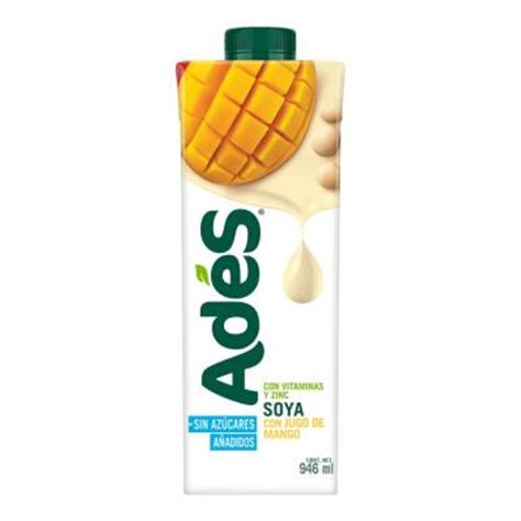 Bebida De Soya Ades Con Jugo De Mango Sin Azúcares Añadidos 946 Ml