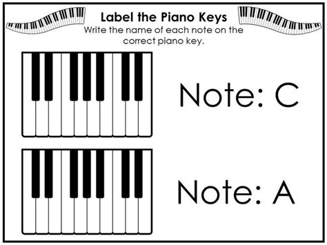 15 Label The Piano Keys Worksheets Beginning Piano Music Etsy In