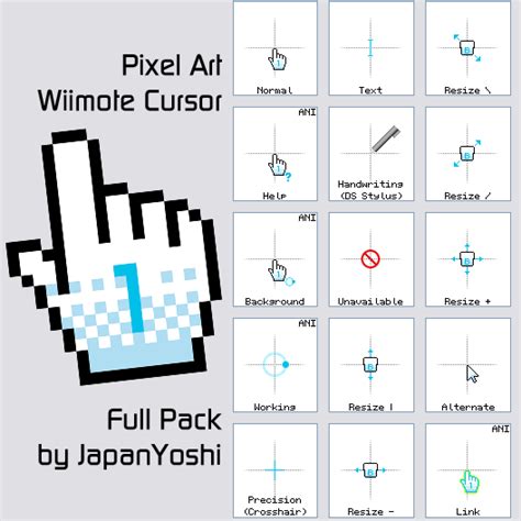 Wiimote Cursor Pixel Art Full Pack By Japanyoshi On Deviantart