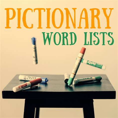 Lists Of Pictionary Words Movies Ideas For Kids And More Hobbylark