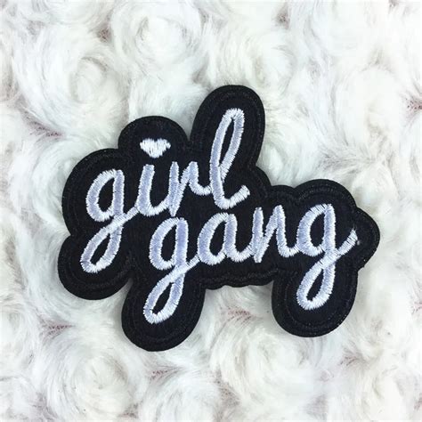 5pcs Girl Gang Patch For Clothing Iron On Embroidered Sew Applique Cute