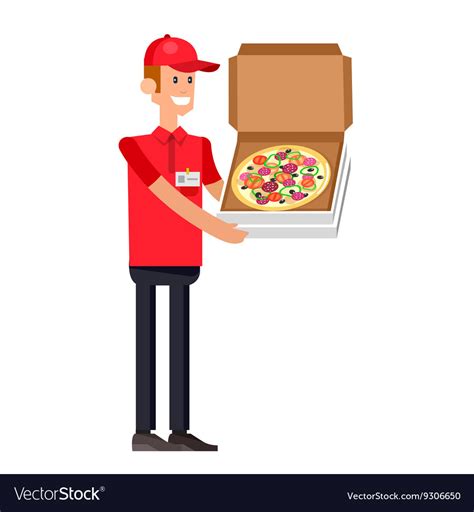 Cartoon Pizza Delivery Guy Royalty Free Vector Image