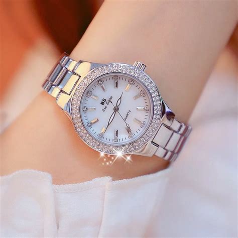 New Popular Luxury Diamond Ladies Watch Women Quartz Watches Silver
