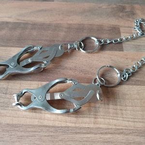 Unique Customised Clover Nipple Clamps With Single Spike Bdsm Pain Fetish Torture Mistress