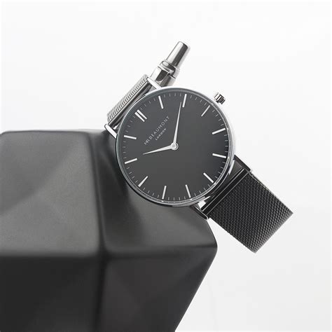 Personalised Mens Metallic Charcoal Grey Watch With Black Dial Love