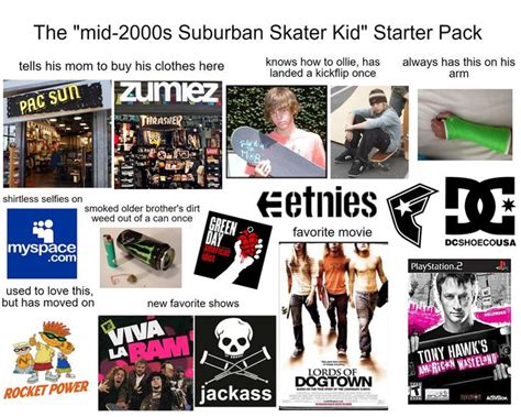 The Mid 2000s Suburban Skater Kid Starter Pack Rstarterpacks